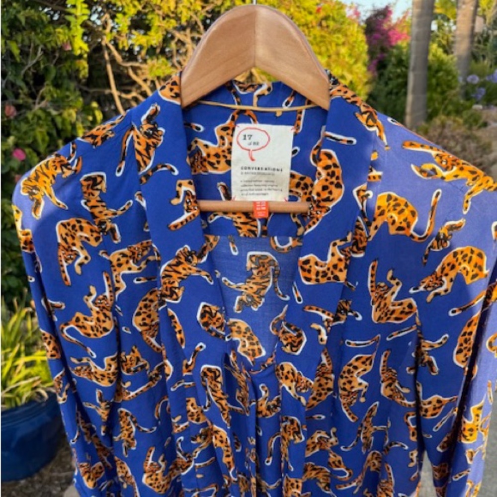 Anthropologie 17 of 52 Conversations tie neck blouse size 4 US.